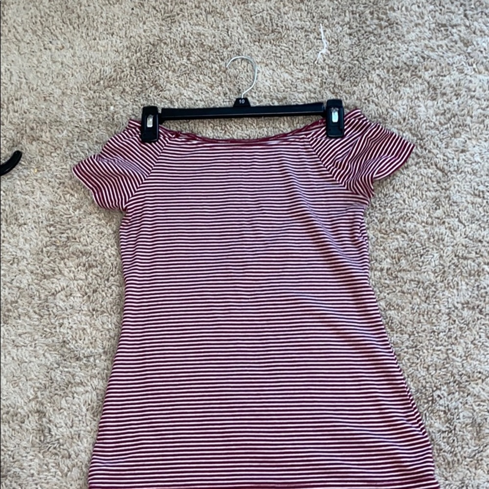 Maroon off the shoulder top